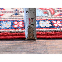 Load image into Gallery viewer, 2&#39;9&quot;x9&#39;10&quot; Crimson Red, Eagle Kazak With Tribal Medallions Design, Soft And Shiny Wool, Hand Knotted, Vegetable Dyes, Denser Weave, Runner, Oriental Rug FWR2796