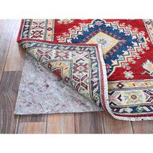 Load image into Gallery viewer, 2&#39;7&quot;x8&#39;1&quot; Arsenal Red, Kazak with Tribal Medallions Design, Hand Knotted, Soft and Velvety Wool, Vegetable Dyes, Denser Weave, Runner, Oriental Rug Sh468 FWR2808