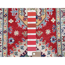 Load image into Gallery viewer, 2&#39;7&quot;x8&#39;1&quot; Arsenal Red, Kazak with Tribal Medallions Design, Hand Knotted, Soft and Velvety Wool, Vegetable Dyes, Denser Weave, Runner, Oriental Rug Sh468 FWR2808