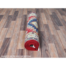Load image into Gallery viewer, 2&#39;7&quot;x8&#39;1&quot; Arsenal Red, Kazak with Tribal Medallions Design, Hand Knotted, Soft and Velvety Wool, Vegetable Dyes, Denser Weave, Runner, Oriental Rug Sh468 FWR2808