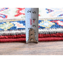 Load image into Gallery viewer, 2&#39;7&quot;x8&#39;1&quot; Arsenal Red, Kazak with Tribal Medallions Design, Hand Knotted, Soft and Velvety Wool, Vegetable Dyes, Denser Weave, Runner, Oriental Rug Sh468 FWR2808