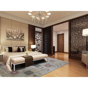 12'x17'4" Kashmir Pure Silk 576 Kpsi Panel Design Mansion Size Hand-knotted Oriental Rug FWR281472