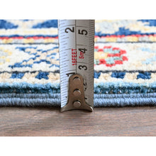 Load image into Gallery viewer, 2&#39;8&quot;x6&#39;8&quot; Carolina Blue, Kazak with Tribal Medallion Design, Hand Knotted, Soft and Velvety Wool, Vegetable Dyes, Denser Weave, Runner, Oriental Rug Sh469 FWR2814