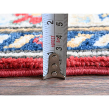 Load image into Gallery viewer, 2&#39;7&quot;x6&#39;8&quot; Arsenal Red, Kazak with Geometric Medallions Design, Soft and Shiny Wool, Hand Knotted, Vegetable Dyes, Denser Weave, Runner, Oriental Rug Sh470 FWR2820