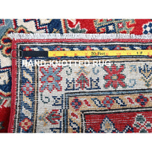 Load image into Gallery viewer, 2&#39;7&quot;x6&#39;8&quot; Arsenal Red, Kazak with Geometric Medallions Design, Soft and Shiny Wool, Hand Knotted, Vegetable Dyes, Denser Weave, Runner, Oriental Rug Sh470 FWR2820