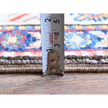 Load image into Gallery viewer, 2&#39;9&quot;x12&#39;6&quot; Dove Gray, Kazak with Tribal Medallions Design, Hand Knotted, Soft and Velvety Wool, Vegetable Dyes, Denser Weave, Runner, Oriental Rug Sh472 FWR2832