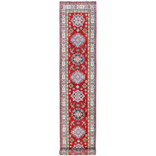 Load image into Gallery viewer, 2&#39;9&quot;x16&#39;5&quot; Chili Red, Kazak with Tribal Medallions Design, Soft and Shiny Wool, Vegetable Dyes, Hand Knotted, Denser Weave, XL Runner, Oriental Rug Sh473 FWR2838