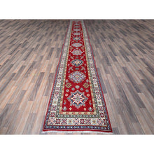 Load image into Gallery viewer, 2&#39;9&quot;x16&#39;5&quot; Chili Red, Kazak with Tribal Medallions Design, Soft and Shiny Wool, Vegetable Dyes, Hand Knotted, Denser Weave, XL Runner, Oriental Rug Sh473 FWR2838