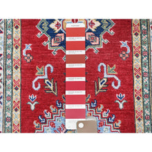 Load image into Gallery viewer, 2&#39;9&quot;x16&#39;5&quot; Chili Red, Kazak with Tribal Medallions Design, Soft and Shiny Wool, Vegetable Dyes, Hand Knotted, Denser Weave, XL Runner, Oriental Rug Sh473 FWR2838