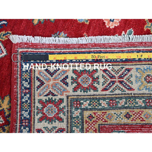 2'9"x16'5" Chili Red, Kazak with Tribal Medallions Design, Soft and Shiny Wool, Vegetable Dyes, Hand Knotted, Denser Weave, XL Runner, Oriental Rug Sh473 FWR2838