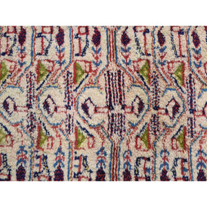 6'7"x10'2" Red New Persian Sarouk Mir Full Pile Pure Wool Small Design Hand Knotted Oriental Rug FWR284544