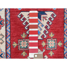 Load image into Gallery viewer, 2&#39;9&quot;x12&#39;10&quot; Chili Red, Kazak with Tribal Medallions Design, Hand Knotted, Soft and Velvety Wool, Denser Weave, Vegetable Dyes, Runner, Oriental Rug Sh474 FWR2844