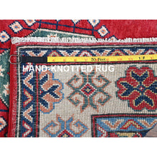 Load image into Gallery viewer, 2&#39;9&quot;x12&#39;10&quot; Chili Red, Kazak With Tribal Medallions Design, Hand Knotted, Soft And Velvety Wool, Denser Weave, Vegetable Dyes, Runner, Oriental Rug FWR2844