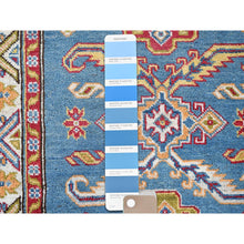 Load image into Gallery viewer, 2&#39;9&quot;x11&#39;2&quot; Carolina Blue, Kazak with Tribal Medallions Design, Hand Knotted, Soft and Velvety Wool, Vegetable Dyes, Denser Weave, Runner, Oriental Rug Sh475 FWR2850