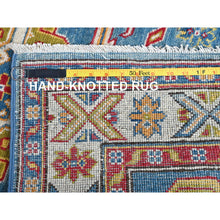 Load image into Gallery viewer, 2&#39;9&quot;x11&#39;2&quot; Carolina Blue, Kazak With Tribal Medallions Design, Hand Knotted, Soft And Velvety Wool, Vegetable Dyes, Denser Weave, Runner, Oriental Rug FWR2850