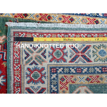 Load image into Gallery viewer, 2&#39;8&quot;x9&#39;10&quot; Marine Green, Kazak with Geometric Medallions Design, Hand Knotted, Soft and Velvety Wool, Vegetable Dyes, Denser Weave, Runner, Oriental Rug Sh476 FWR2856