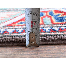 Load image into Gallery viewer, 2&#39;8&quot;x12&#39; Quail Gray, Kazak with Tribal Medallions Design, Hand Knotted, Soft and Velvety Wool, Denser Weave, Vegetable Dyes, Runner, Oriental Rug Sh477 FWR2862
