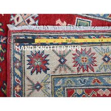 Load image into Gallery viewer, 2&#39;7&quot;x12&#39;7&quot; Berry Red, Kazak with Tribal Medallions Design, Hand Knotted, Soft and Shiny Wool, Vegetable Dyes, Denser Weave, Runner, Oriental Rug Sh479 FWR2874