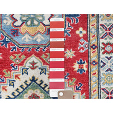 Load image into Gallery viewer, 2&#39;9&quot;x9&#39;6&quot; Ajax Red, Kazak with Geometric Medallions Design, Hand Knotted, Soft and Shiny Wool, Denser Weave, Vegetable Dyes, Runner, Oriental Rug Sh480 FWR2880