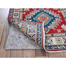 Load image into Gallery viewer, 2&#39;7&quot;x10&#39; Arsenal Red, Kazak with Tribal Medallions Design, Hand Knotted, Soft and Vibrant Wool, Vegetable Dyes, Denser Weave, Runner, Oriental Rug Sh481 FWR2886
