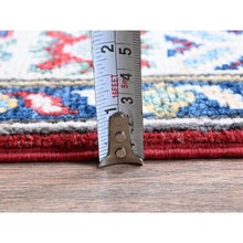 Load image into Gallery viewer, 2&#39;7&quot;x10&#39; Arsenal Red, Kazak with Tribal Medallions Design, Hand Knotted, Soft and Vibrant Wool, Vegetable Dyes, Denser Weave, Runner, Oriental Rug Sh481 FWR2886