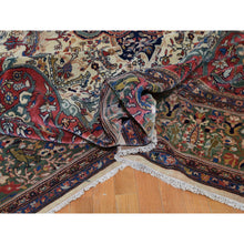 Load image into Gallery viewer, 12&#39;2&quot;x18&#39;8&quot; Ivory, Oversized Antique Persian Sarouk Fereghan With Birds Full Pile And Soft Hand Knotted Oriental Rug FWR292218
