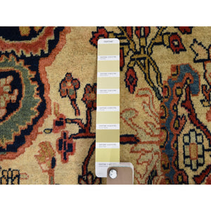 12'2"x18'8" Ivory, Oversized Antique Persian Sarouk Fereghan With Birds Full Pile And Soft Hand Knotted Oriental Rug FWR292218