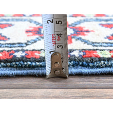 Load image into Gallery viewer, 2&#39;1&quot;x6&#39;1&quot; Imperial Blue, Kazak with Geometric Medallion Design, Soft and Shiny Wool, Hand Knotted, Denser Weave, Vegetable Dyes, Narrow Runner, Oriental Rug FWR2922