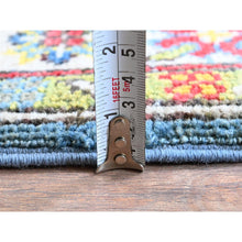 Load image into Gallery viewer, 2&#39;3&quot;x6&#39; Carolina Blue, Kazak With Tribal Medallions Design, Hand Knotted, Soft And Velvety Wool, Denser Weave, Vegetable Dyes, Narrow Runner, Oriental Rug FWR2928