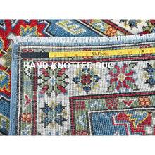 Load image into Gallery viewer, 2&#39;3&quot;x6&#39; Carolina Blue, Kazak with Tribal Medallions Design, Hand Knotted, Soft and Velvety Wool, Denser Weave, Vegetable Dyes, Narrow Runner, Oriental Rug Sh488 FWR2928