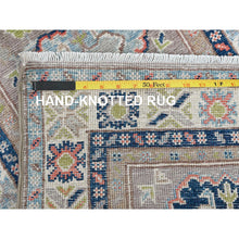 Load image into Gallery viewer, 2&#39;1&quot;x5&#39;10&quot; Frost Gray, Kazak with Tribal Medallions Design, Soft and Velvety Wool, Hand Knotted, Denser Weave, Vegetable Dyes, Narrow Runner, Oriental Rug FWR2934