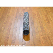 Load image into Gallery viewer, 2&#39;7&quot;x8&#39;1&quot; Silk With Textured Wool Hi-low Pile Mamluk Design Hand Knotted Runner Oriental Rug FWR296736