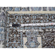 Load image into Gallery viewer, 2&#39;7&quot;x8&#39;1&quot; Silk With Textured Wool Hi-low Pile Mamluk Design Hand Knotted Runner Oriental Rug FWR296736
