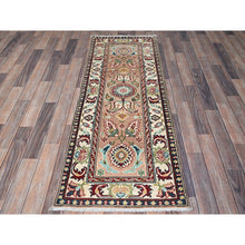 Load image into Gallery viewer, 2&#39;2&quot;x5&#39;10&quot; Beaver Brown, Kazak with Tribal Design, Hand Knotted, Soft and Velvety Wool, Denser Weave, Vegetable Dyes, Narrow Runner, Oriental Rug Sh495 FWR2970