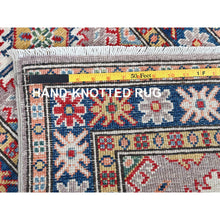 Load image into Gallery viewer, 2&#39;x5&#39;9&quot; Imperial Blue, Kazak with Tribal Medallions Design, Hand Knotted, Soft and Velvety Wool, Denser Weave, Vegetable Dyes, Narrow Runner, Oriental Rug FWR2994