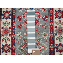 Load image into Gallery viewer, 2&#39;2&quot;x6&#39; Misty Gray, Kazak With Tribal Medallions Design, Soft And Velvety Wool, Hand Knotted, Denser Weave, Vegetable Dyes, Narrow Runner, Oriental Rug FWR2988