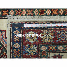Load image into Gallery viewer, 2&#39;9&quot;x19&#39;1&quot; Ivory Super Kazak Geometric Design Hand-Knotted XL Runner Oriental Rug FWR301122