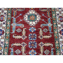 Load image into Gallery viewer, 3&#39;5&quot;x19&#39;3&quot; Red Super Kazak Geometric Design Hand-Knotted XL Runner Oriental Rug FWR302514