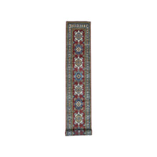 Load image into Gallery viewer, 2&#39;8&quot;x19&#39;5&quot; Red Super Kazak Pure Wool Geometric Design XL Runner Hand-Knotted Oriental Rug FWR303450