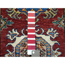 Load image into Gallery viewer, 2&#39;8&quot;x19&#39;5&quot; Red Super Kazak Pure Wool Geometric Design Xl Runner Hand-knotted Oriental Rug FWR303450