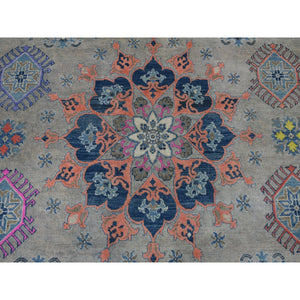 8'x9'9" Colorful Fusion Kazak Pure Wool Hand-knotted Oriental Rug FWR303474