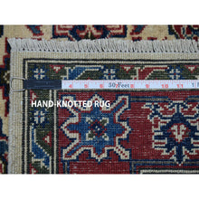 Load image into Gallery viewer, 4&#39;3&quot;x5&#39;7&quot; Ivory Kazak Pure Wool Geometric Design Hand-Knotted Oriental Rug FWR303888