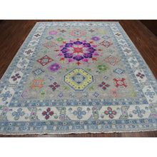 Load image into Gallery viewer, 9&#39;2&quot;x11&#39;7&quot; Colorful Fusion Kazak Geometric Design Pure Wool Hand-knotted Oriental Rug FWR304038