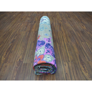9'2"x11'7" Colorful Fusion Kazak Geometric Design Pure Wool Hand-knotted Oriental Rug FWR304038