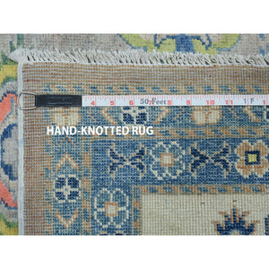 9'2"x11'7" Colorful Fusion Kazak Geometric Design Pure Wool Hand-knotted Oriental Rug FWR304038