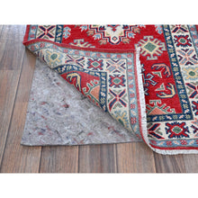 Load image into Gallery viewer, 2&#39;x5&#39;9&quot; Imperial Red, Kazak With Geometric Medallions Design, Hand Knotted, Soft And Shiny Wool, Denser Weave, Vegetable Dyes, Narrow Runner, Oriental Rug FWR3036