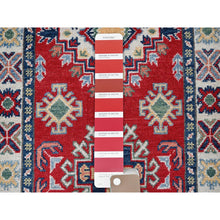 Load image into Gallery viewer, 2&#39;x5&#39;9&quot; Imperial Red, Kazak With Geometric Medallions Design, Hand Knotted, Soft And Shiny Wool, Denser Weave, Vegetable Dyes, Narrow Runner, Oriental Rug FWR3036
