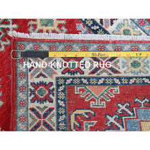 Load image into Gallery viewer, 2&#39;x5&#39;9&quot; Imperial Red, Kazak With Geometric Medallions Design, Hand Knotted, Soft And Shiny Wool, Denser Weave, Vegetable Dyes, Narrow Runner, Oriental Rug FWR3036