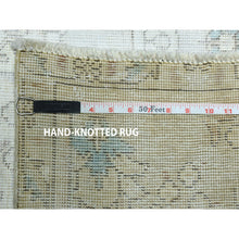 Load image into Gallery viewer, 6&#39;3&quot;x9&#39;6&quot; Cloud Gray, Sides and Ends Professionally Secured and Cleaned, Great Condition Hand Knotted White Wash Semi Antique Persian Tabriz, Evenly Worn Hand Knotted Extra Soft Wool, Sheared Low, Cropped Thin, Oriental Rug FWR516588