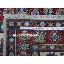 Load image into Gallery viewer, 2&#39;10&quot;x19&#39;1&quot; Ivory Super Kazak Geometric Design XL Runner Pure Wool Hand-Knotted Oriental Rug FWR304932